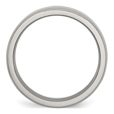 Stainless Steel 6mm Beveled Comfort-Fit Wedding Band – view 5