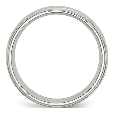 Stainless Steel & Sterling Silver 8mm Inlay Wedding Band – view 2