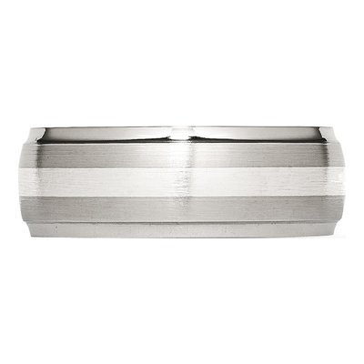 Stainless Steel & Sterling Silver 8mm Inlay Wedding Band – view 3