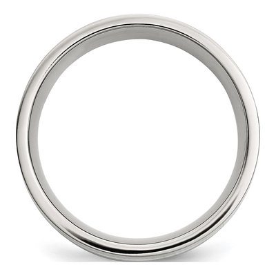 Stainless Steel 8mm Flat Wedding Band – view 3