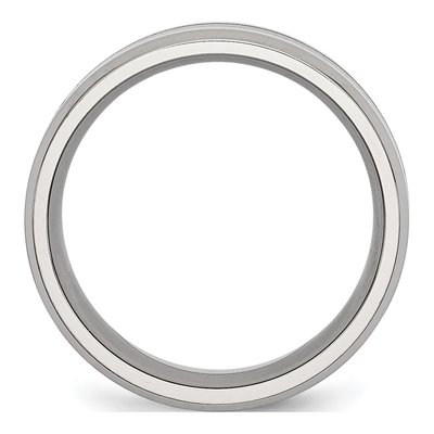 Stainless Steel 8mm Black Enamel Wedding Band – view 2