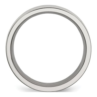 Stainless Steel 8mm Black Carbon Fiber Wedding Band – view 2