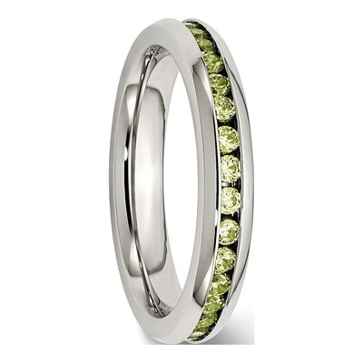Stainless Steel CZ August Birthstone Look Ring – view 6