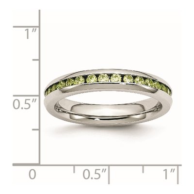 Stainless Steel CZ August Birthstone Look Ring – view 8