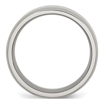 Stainless Steel 8mm Beveled Comfort-Fit Wedding Band – view 6