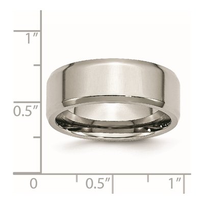 Stainless Steel 8mm Beveled Comfort-Fit Wedding Band – view 8