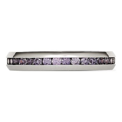 Stainless Steel CZ February Ring – view 5