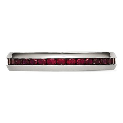 Stainless Steel CZ January Ring – view 5