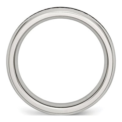 Stainless Steel CZ July Ring – view 4