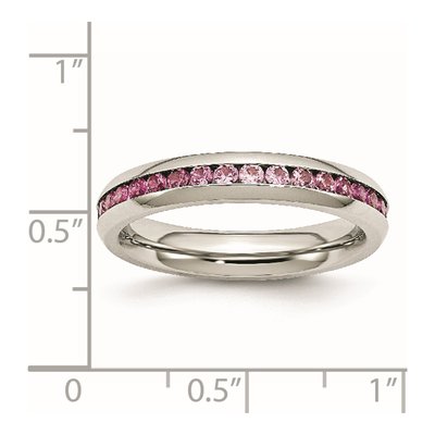 Stainless Steel CZ July Ring – view 8