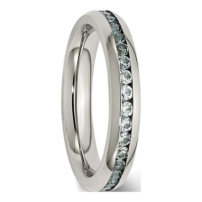 Stainless Steel CZ March Ring – view 6
