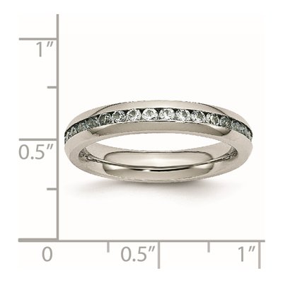 Stainless Steel CZ March Ring – view 8