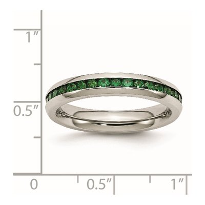 Stainless Steel CZ May Birthstone Ring – view 8
