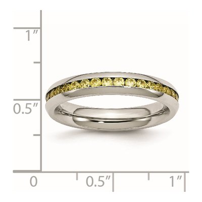 Stainless Steel CZ November Birthstone Ring – view 8