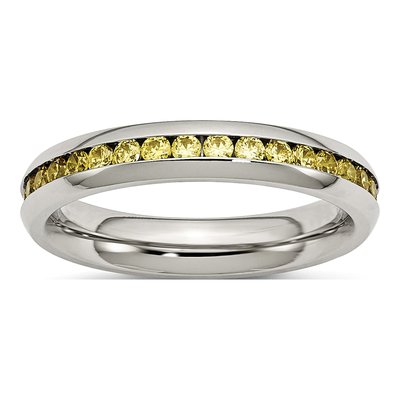 Stainless Steel CZ November Birthstone Ring