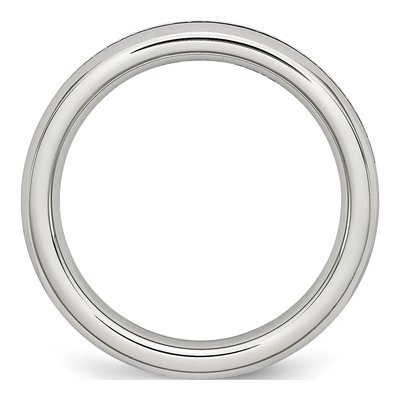 Stainless Steel CZ September Ring – view 4