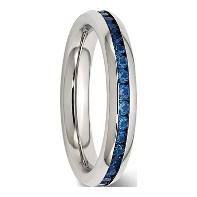 Stainless Steel CZ September Ring – view 6