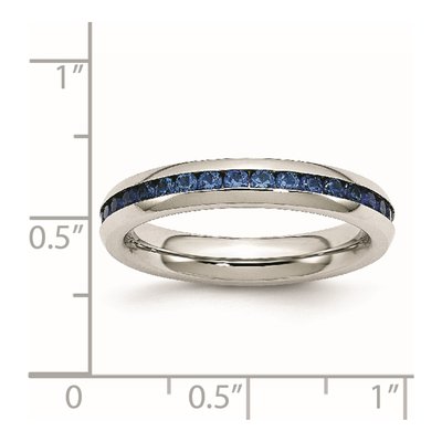 Stainless Steel CZ September Ring – view 8