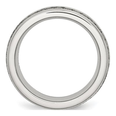 Stainless Steel CZ Double Row Wedding Band – view 4