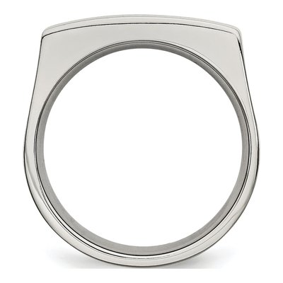 Men's Stainless Steel 9mm Signet Wedding Band – view 4