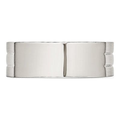 Men's Stainless Steel 9mm Signet Wedding Band – view 6
