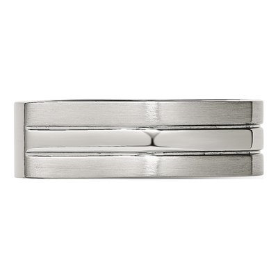 Men's Stainless Steel 9mm Signet Wedding Band – view 5