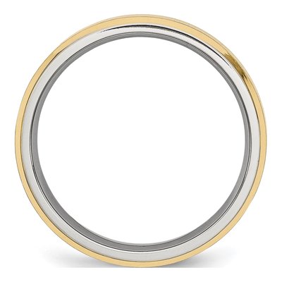 Stainless Steel 5mm IP Beveled Comfort-Fit Wedding Band – view 4