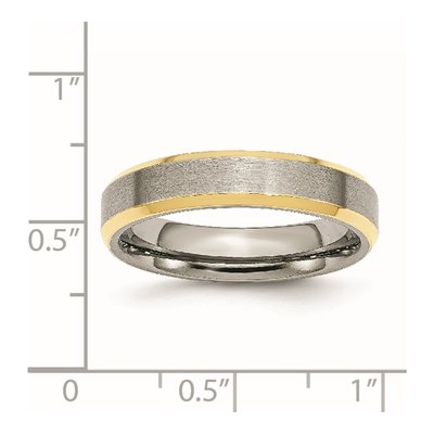 Stainless Steel 5mm IP Beveled Comfort-Fit Wedding Band – view 8