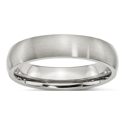Stainless Steel 5mm Comfort-Fit Wedding Band