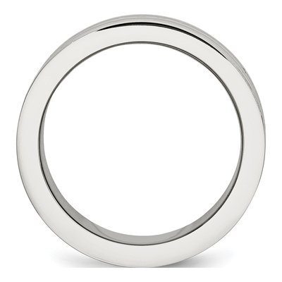 Stainless Steel 8mm Beaded Wedding Band – view 3