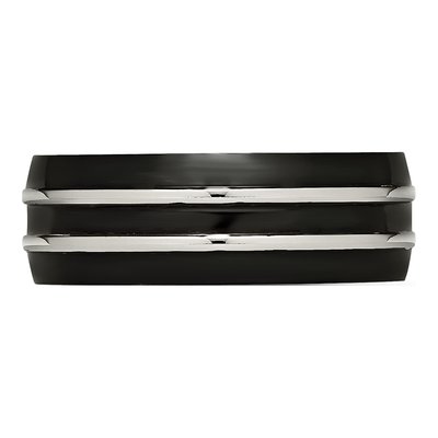 Black Stainless Steel 8mm Wedding Band – view 4