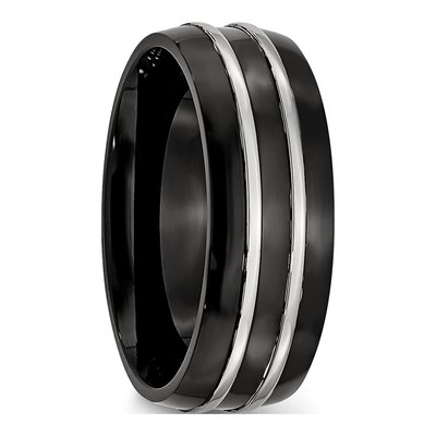 Black Stainless Steel 8mm Wedding Band – view 5