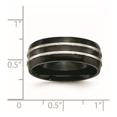 Black Stainless Steel 8mm Wedding Band – view 7