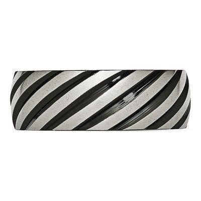 Black Stainless Steel 8mm Swirl Wedding Band – view 4