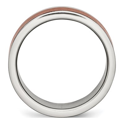 Stainless Steel 8mm Brown IP Wedding Band – view 4