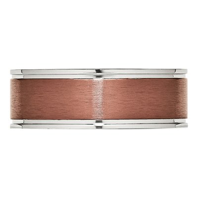 Stainless Steel 8mm Brown IP Wedding Band – view 5