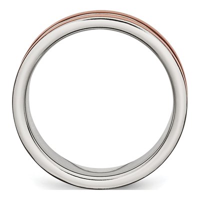 Men's Stainless Steel Brown IP Wedding Band, 8mm – view 3