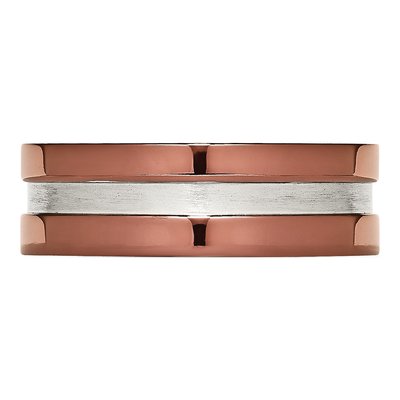 Men's Stainless Steel Brown IP Wedding Band, 8mm – view 4