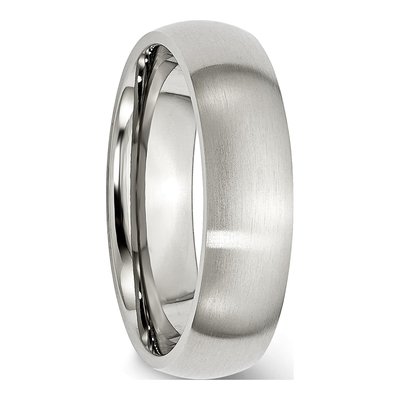 Stainless Steel 6mm Half Round Comfort-Fit Wedding Band – view 7