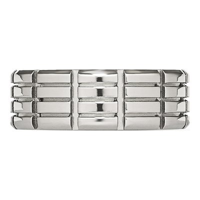 Stainless Steel 8mm Grooved Wedding Band – view 4