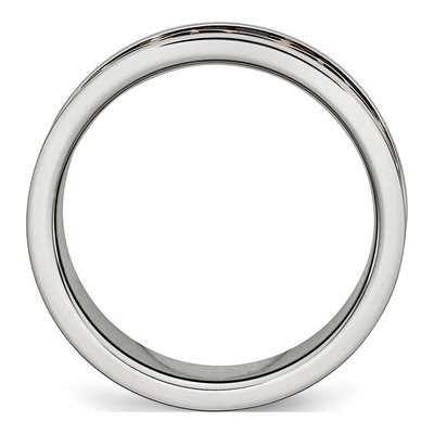 Men's Stainless Steel Brown IP Cross Ring – view 3