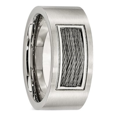 Stainless Steel 10mm Wedding Band – view 6