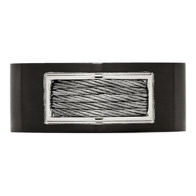 Black Stainless Steel 10mm Wedding Band – view 5