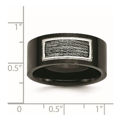 Black Stainless Steel 10mm Wedding Band – view 8
