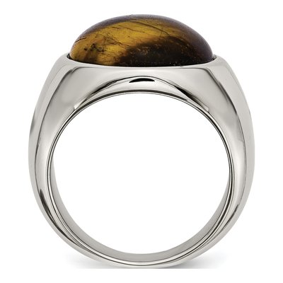 Men's Stainless Steel Tiger's Eye Ring – view 4