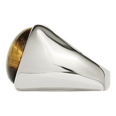 Men's Stainless Steel Tiger's Eye Ring – view 5