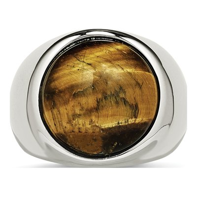 Men's Stainless Steel Tiger's Eye Ring – view 6