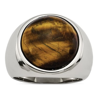 Men's Stainless Steel Tiger's Eye Ring