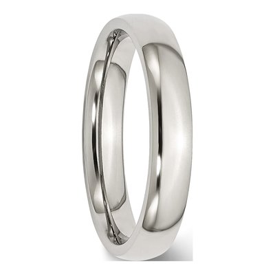 Stainless Steel 4mm Half Round Comfort-Fit Wedding Band – view 6