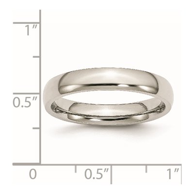 Stainless Steel 4mm Half Round Comfort-Fit Wedding Band – view 8